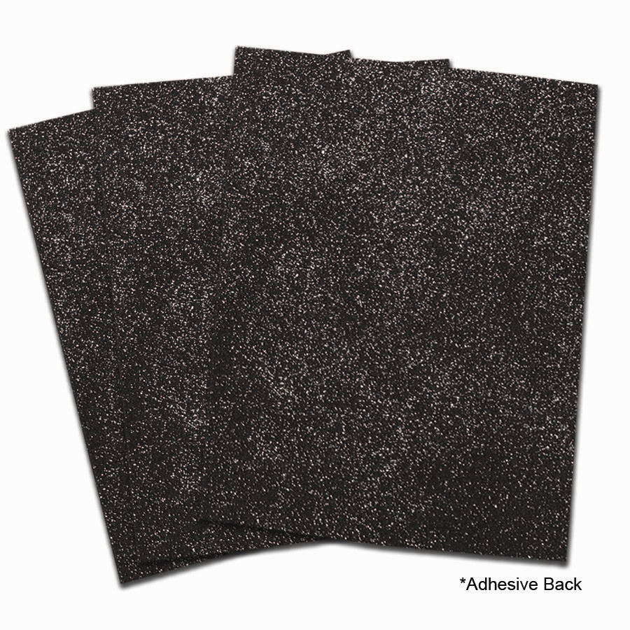 Eva Foam Glitter Large Sheet 10pk Black