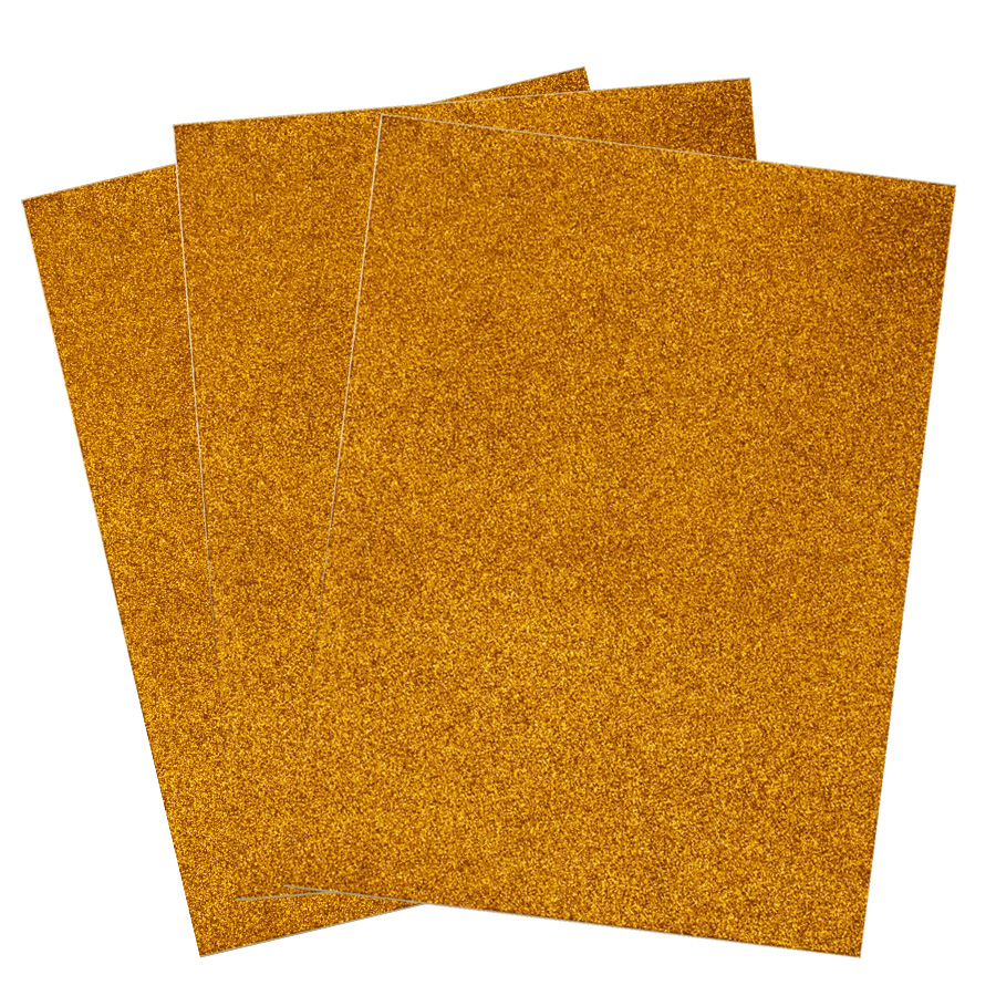 Eva Foam Glitter Large Sheet 10pk Gold