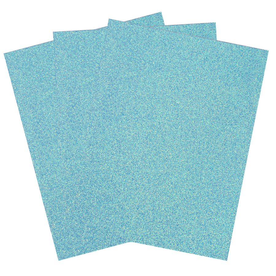 Eva Adhesive Foam Glitter Large Sheet 10pk Blue