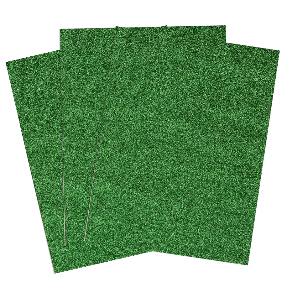 Eva Adhesive Foam Glitter Large Sheet 10pk Green