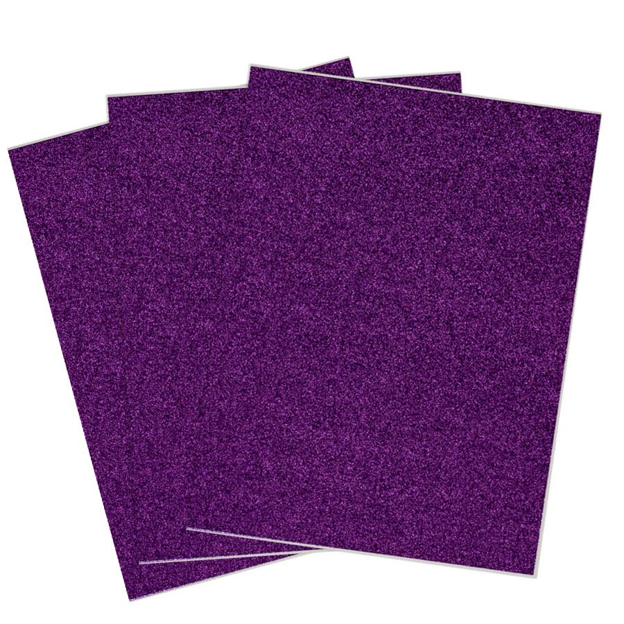 Eva Adhesive Foam Glitter Large Sheet 10pk Purple