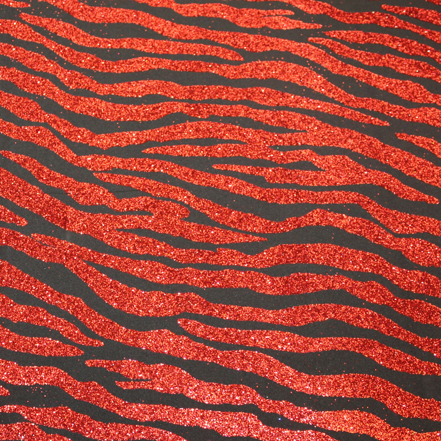 Eva Adhesive Foam Glitter Large Sheet 10pk Zebra Red