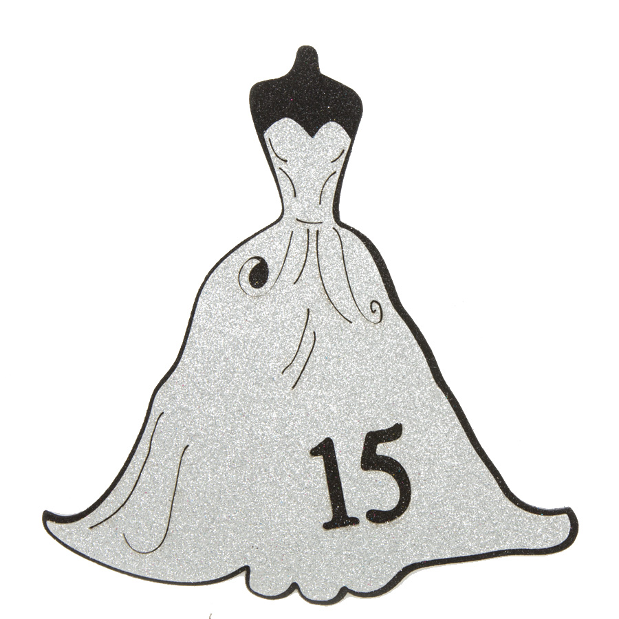 Quinceanera Dress Foam Sign - Silver