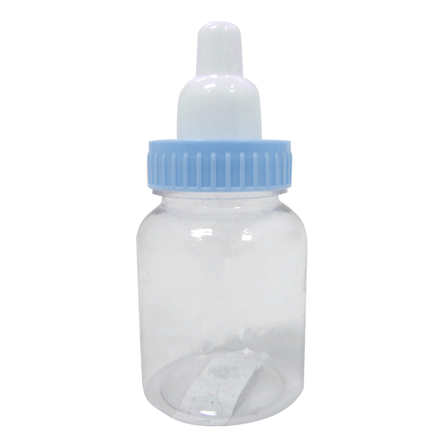 Plastic Favor Baby Bottle Blue 3 1/2"