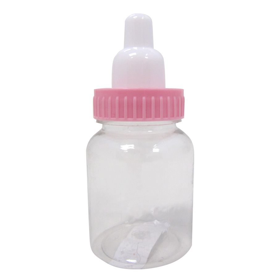 Plastic Favor Baby Bottle Pink 3 1/2"