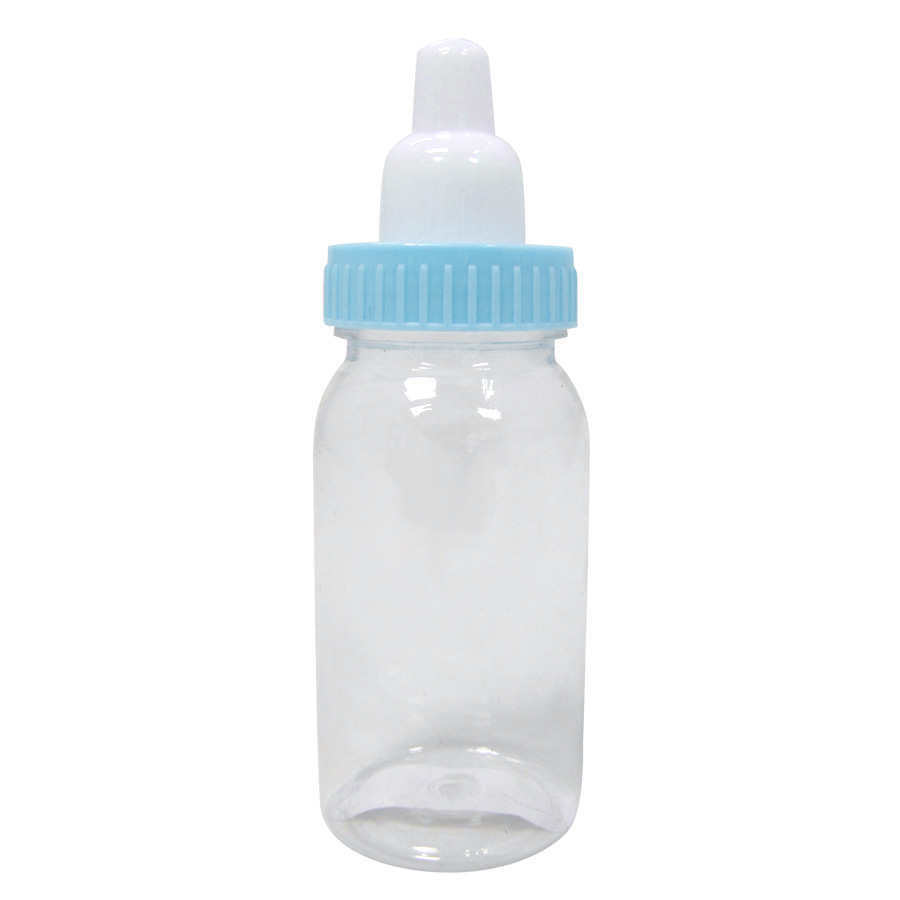 Plastic Favor Baby Bottle Blue 4 1/4"