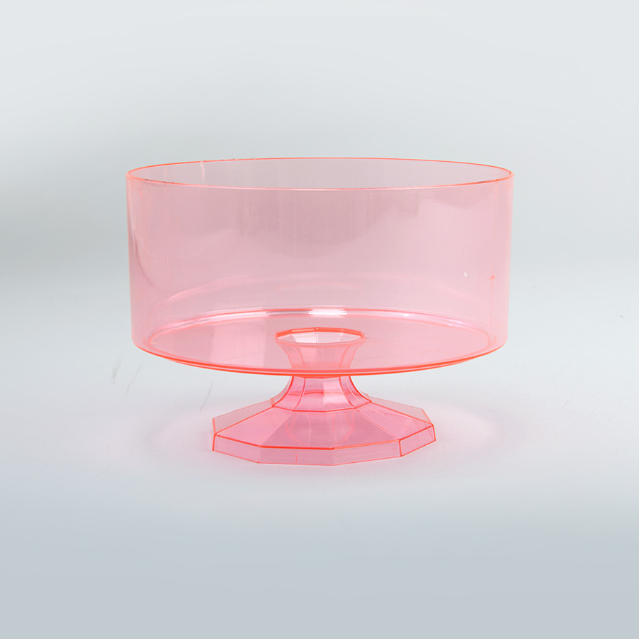 Plastic Trifle Pedestal Container 4½" - Pink