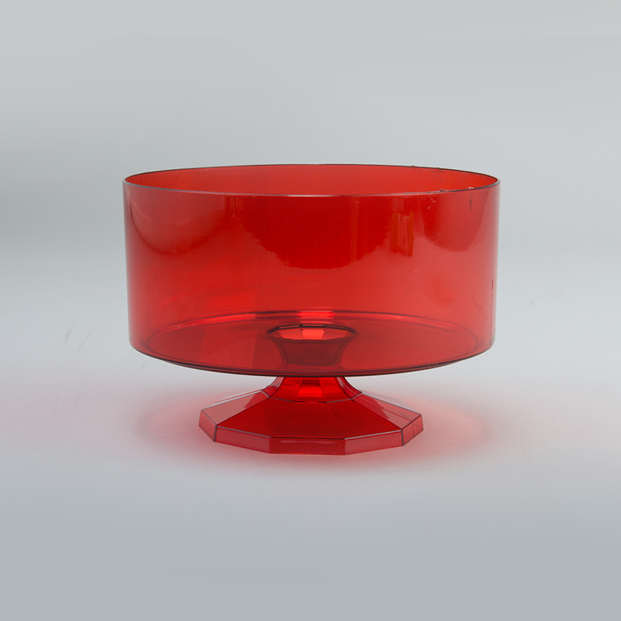 Plastic Trifle Pedestal Container 4½" - Red