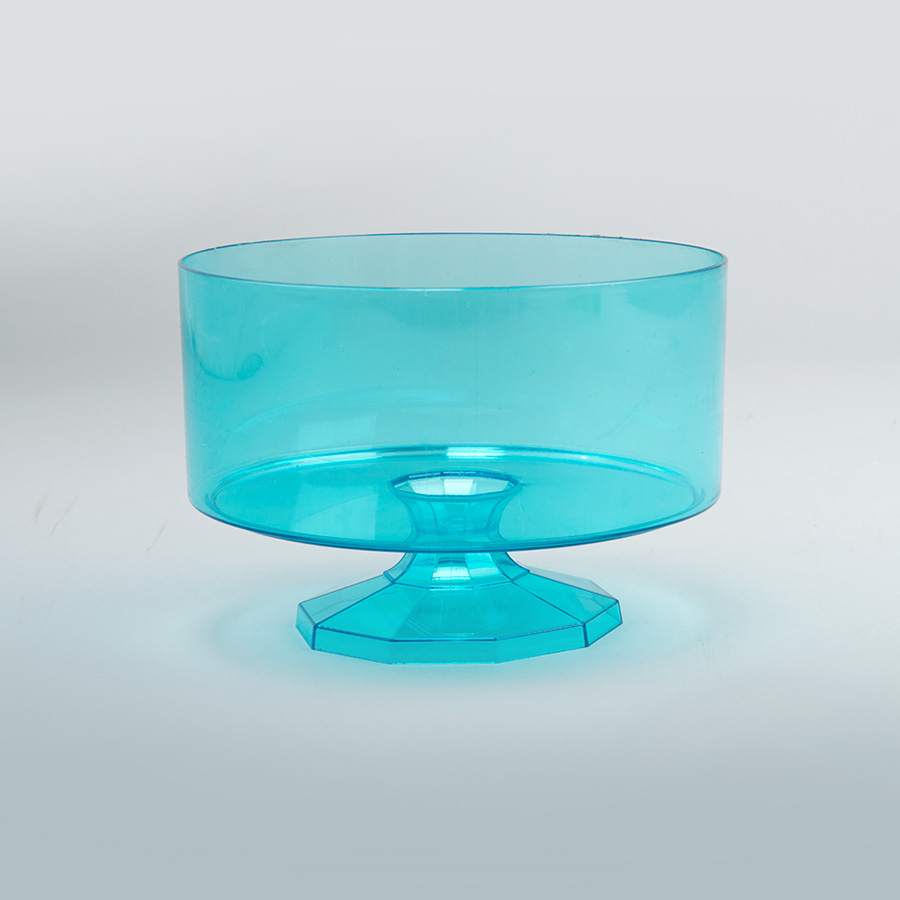 Plastic Trifle Pedestal Container 4½" - Turquoise