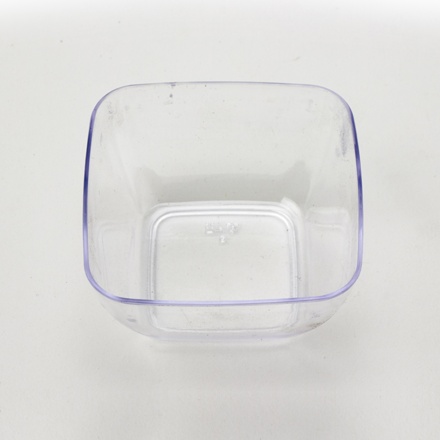Plastic Square Mini Bowl 1.5oz 12pc/box - Clear