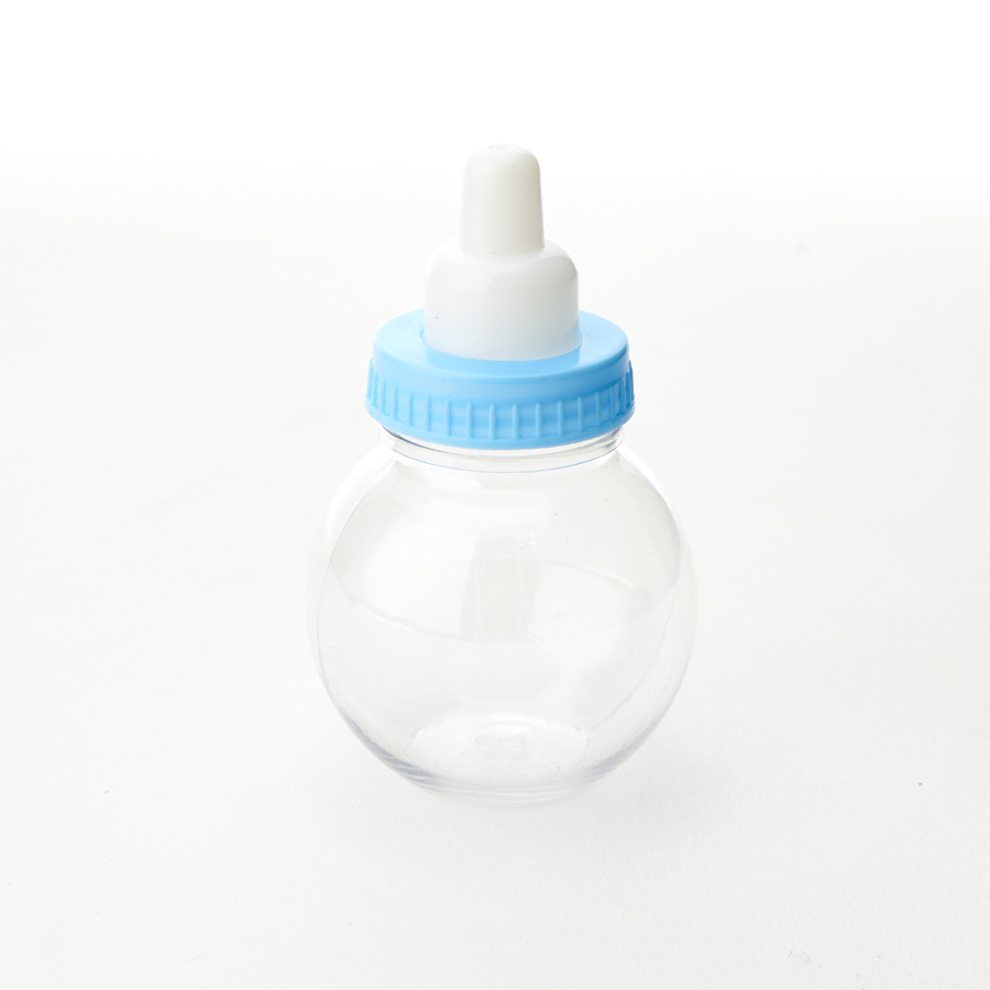 Plastic Favor Baby Round Bottle 12pc/bag - Blue