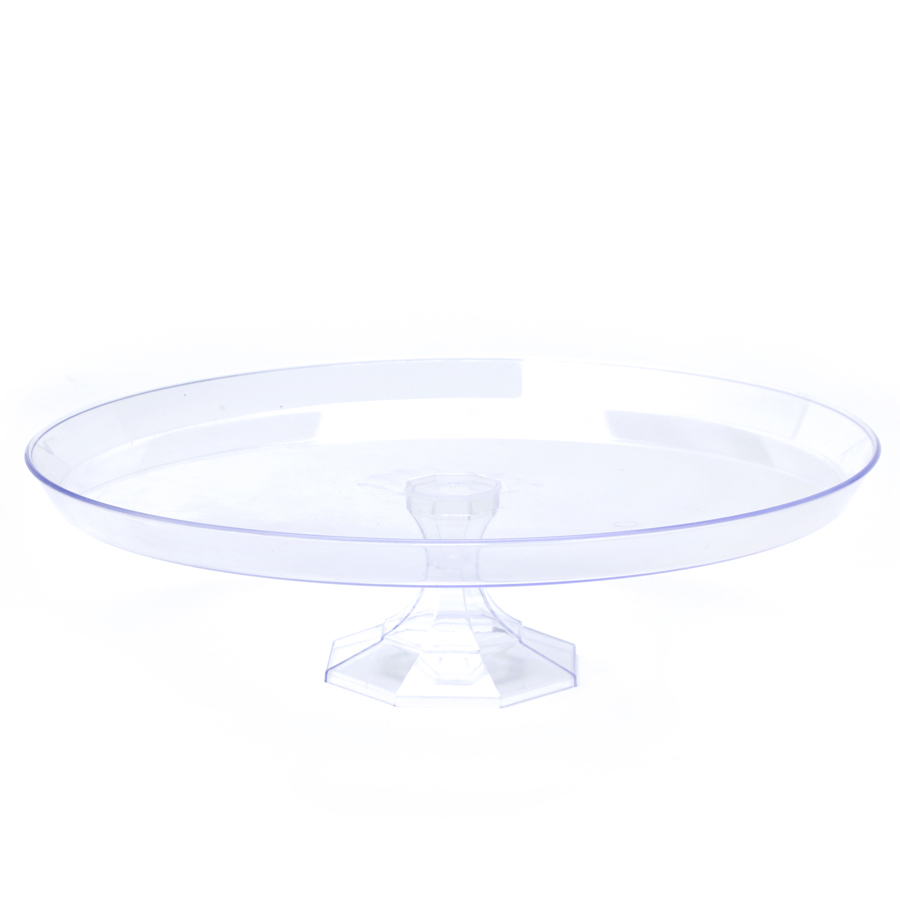 Plastic Round Cake Stand 13¼" - Clear