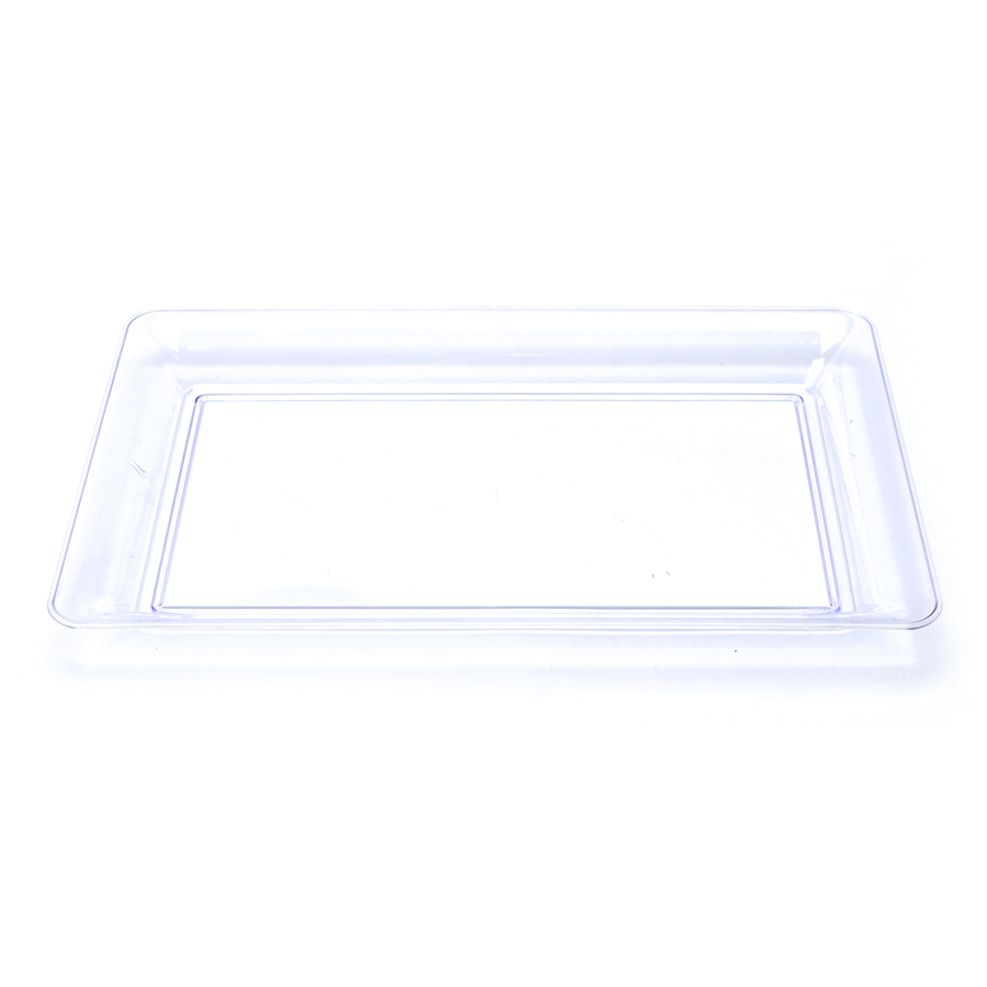 Plastic Rectagular Serving Tray 18" x 11" - Clear