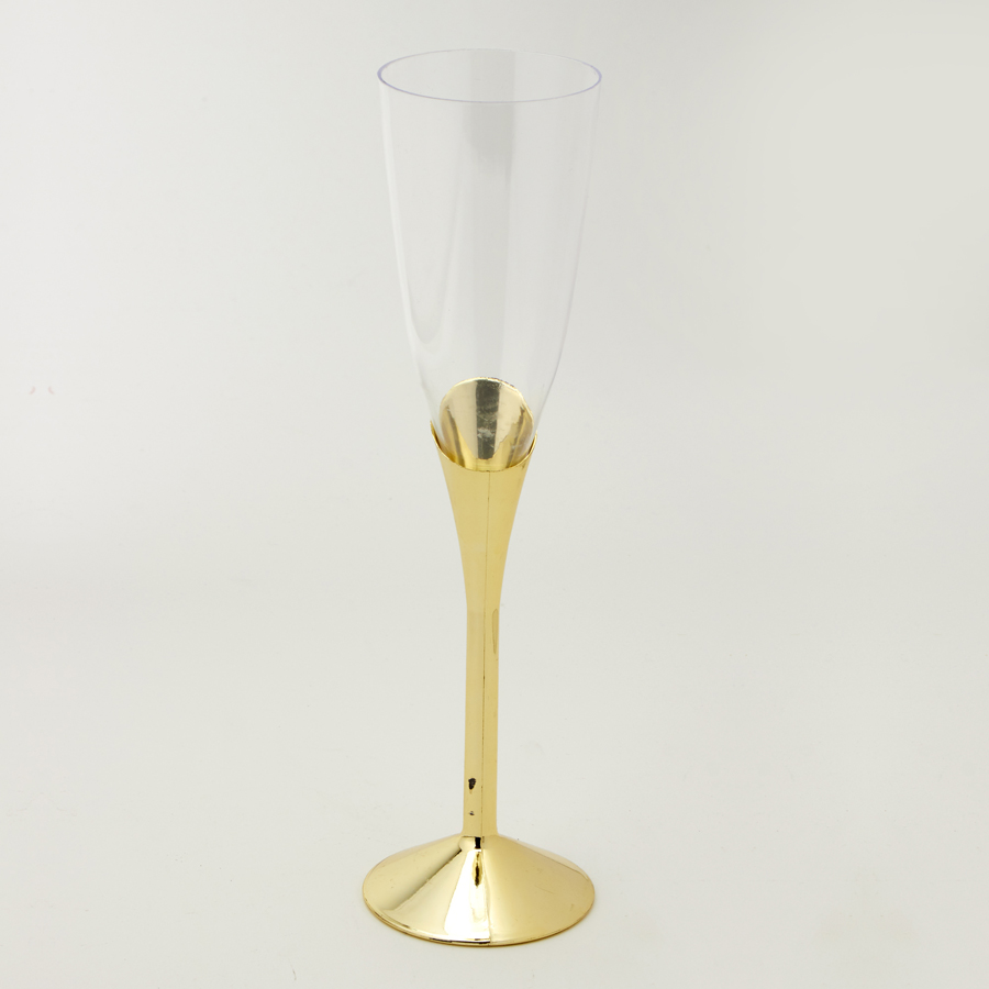 Plastic Champagne Cup 5oz 12pc/bag - Gold