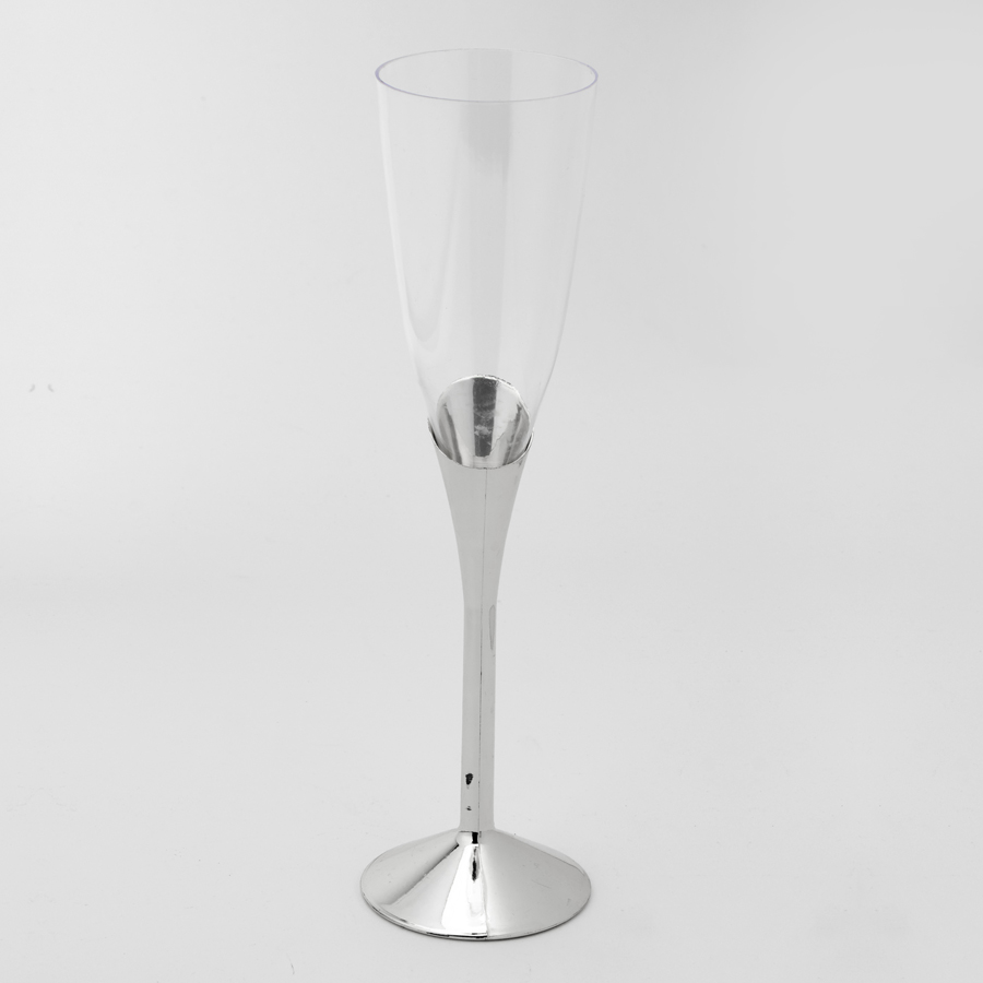 Plastic Champagne Cup 5oz 12pc/bag - Silver