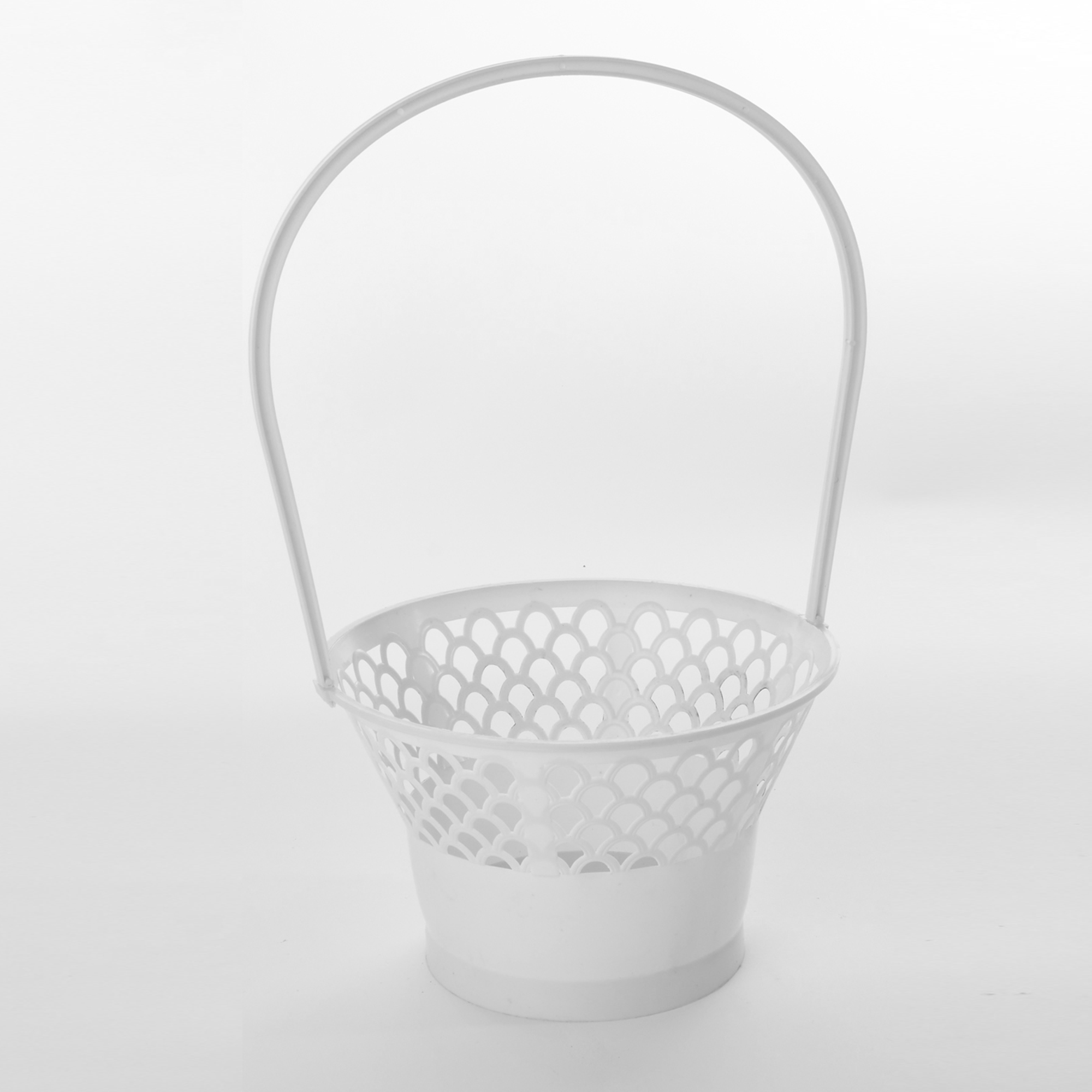 Plastic Flower Basket - White