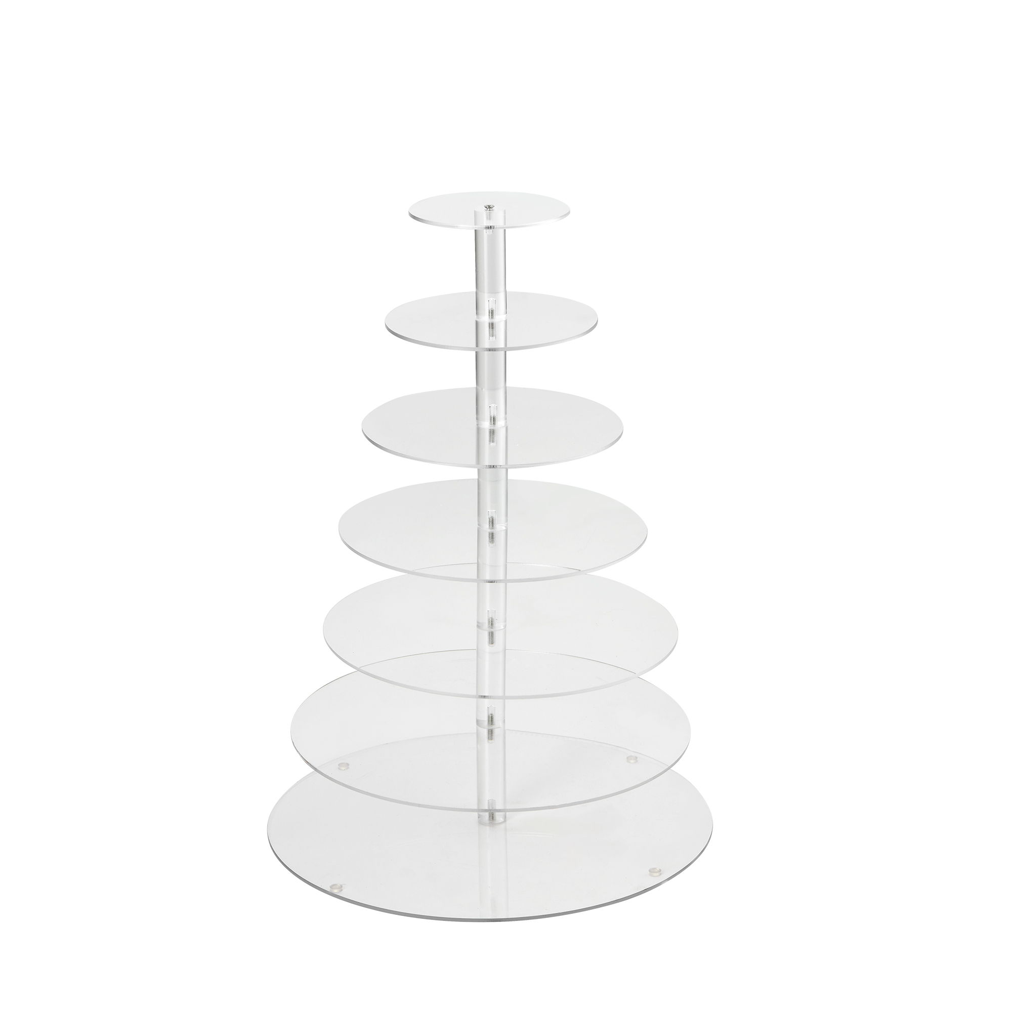 7 Layer Round Acrylic Treat Stand 25" - Clear