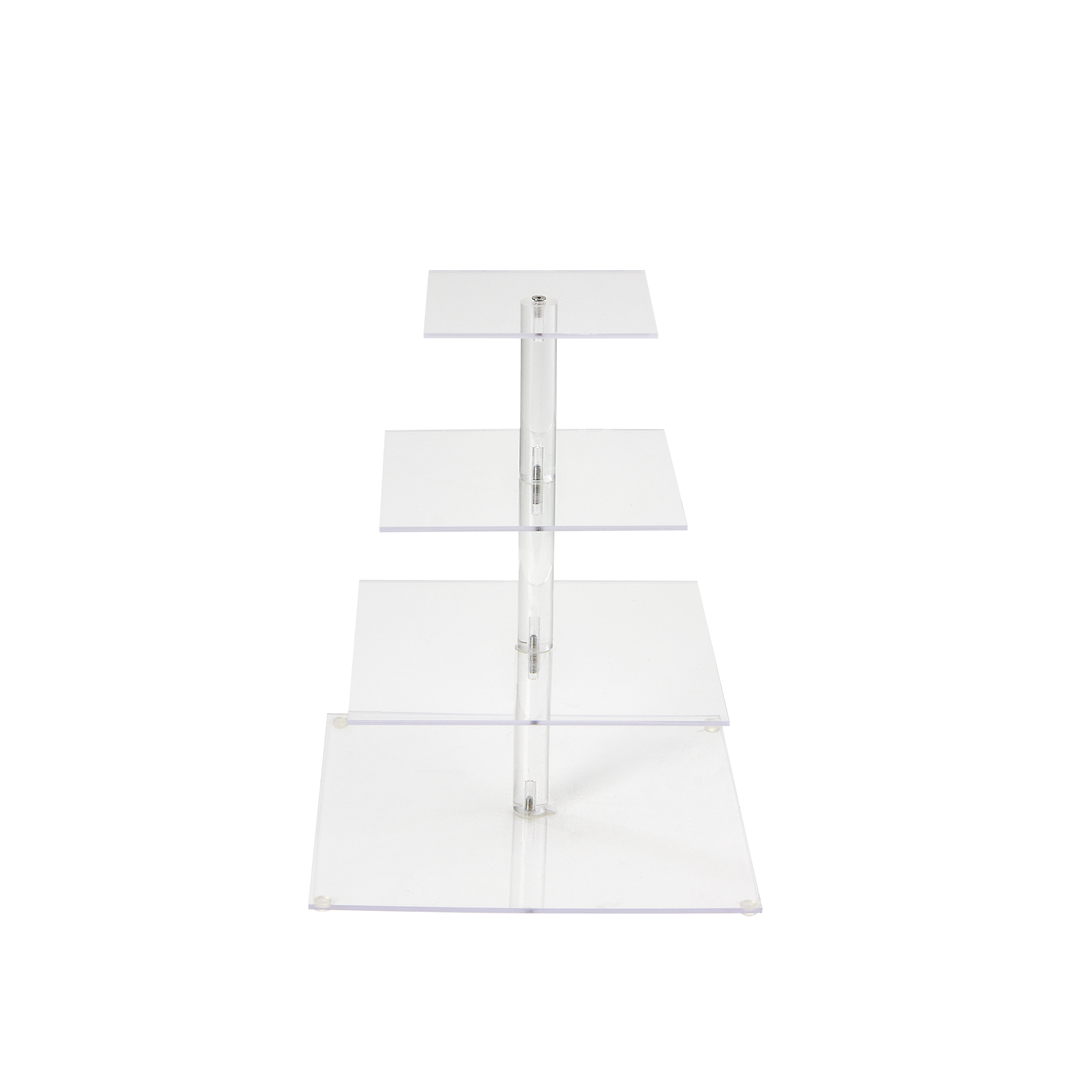 4 Layer Square Acrylic Treat Stand 15“ - Clear