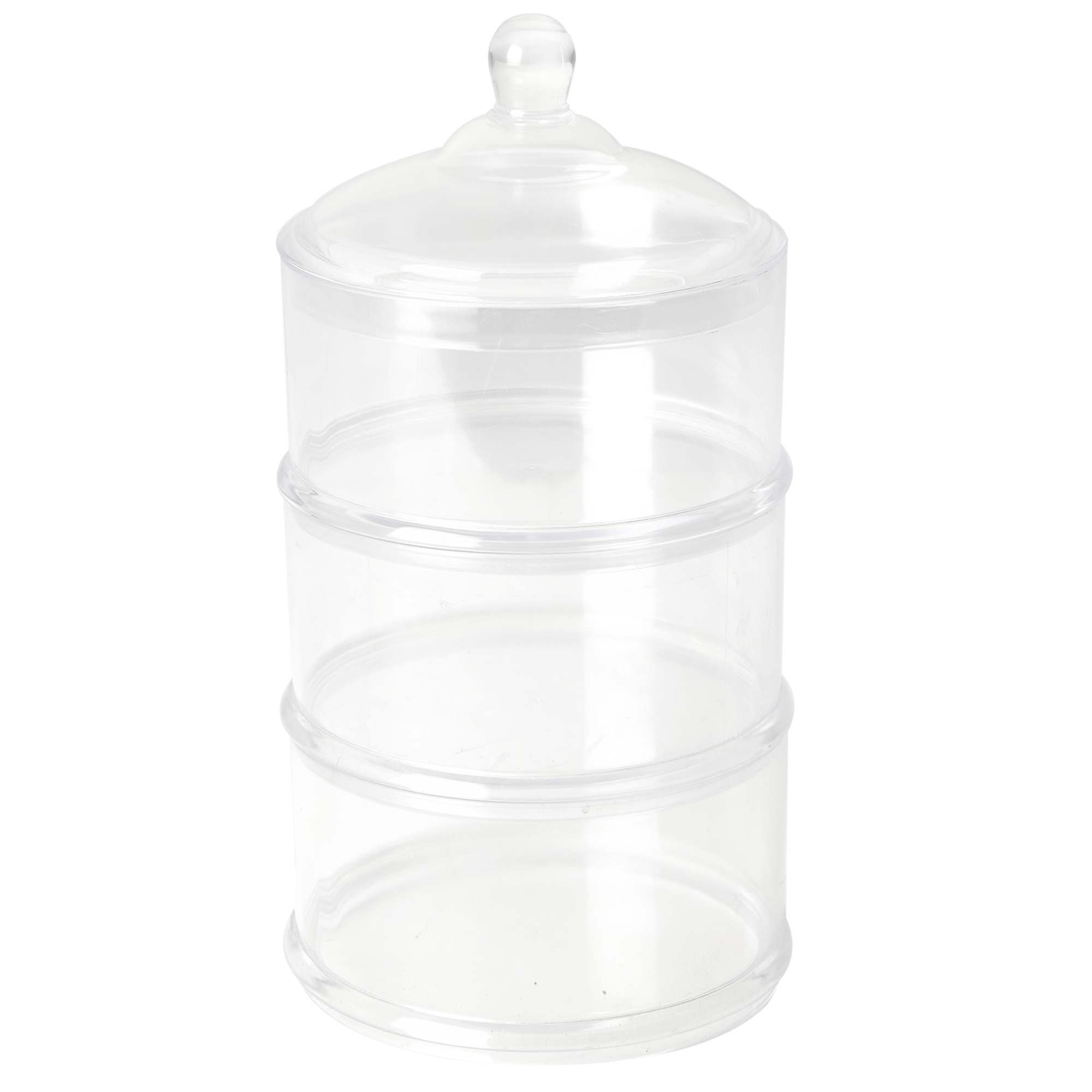 Plastic Stackable 3 Layer Candy Jar With Lid