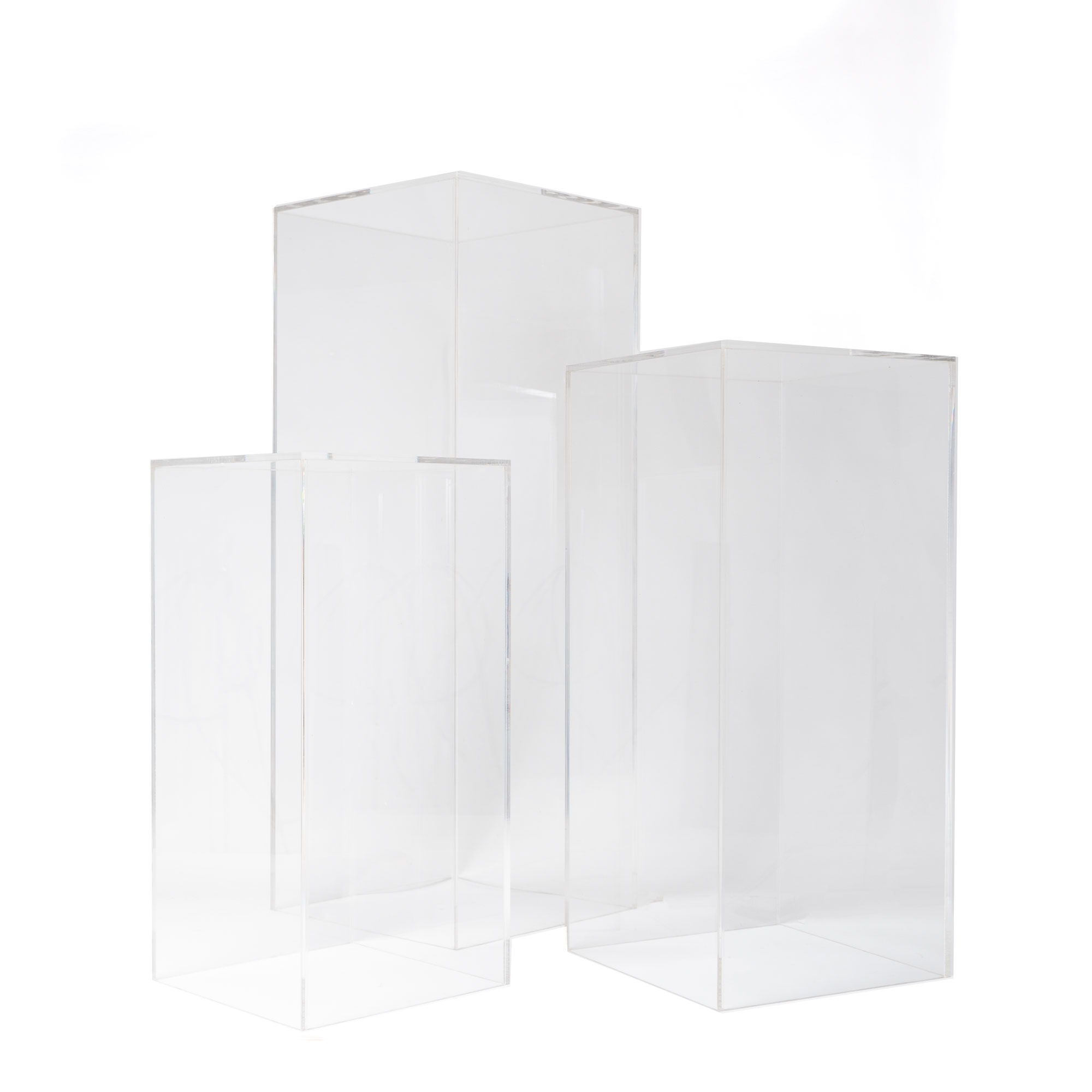 Square Acrylic Pedestal Set 3pc/set