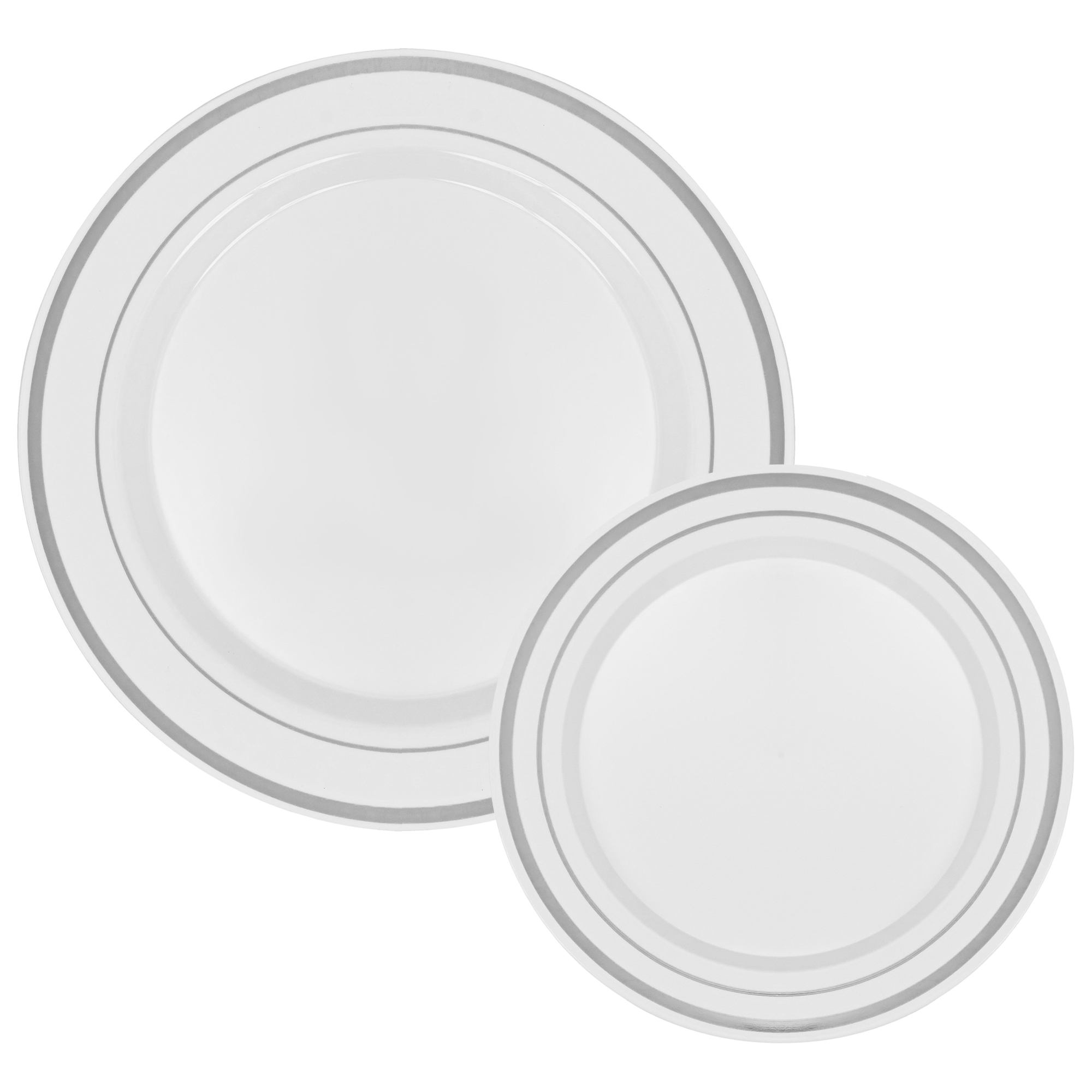 Disposable Deluxe Plate Set 50pc/set - Silver