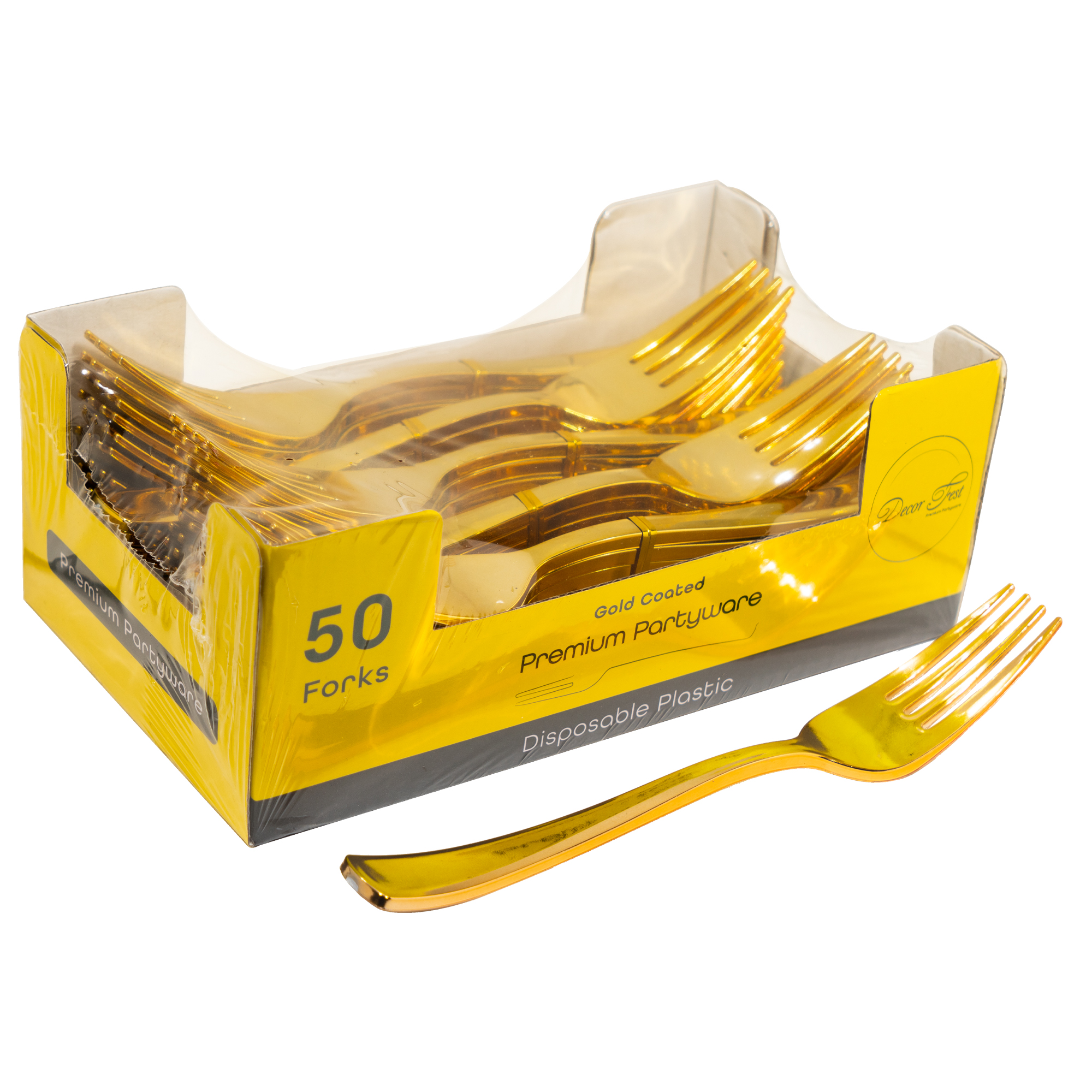 Plastic Forks Set 50pc/pack - Gold