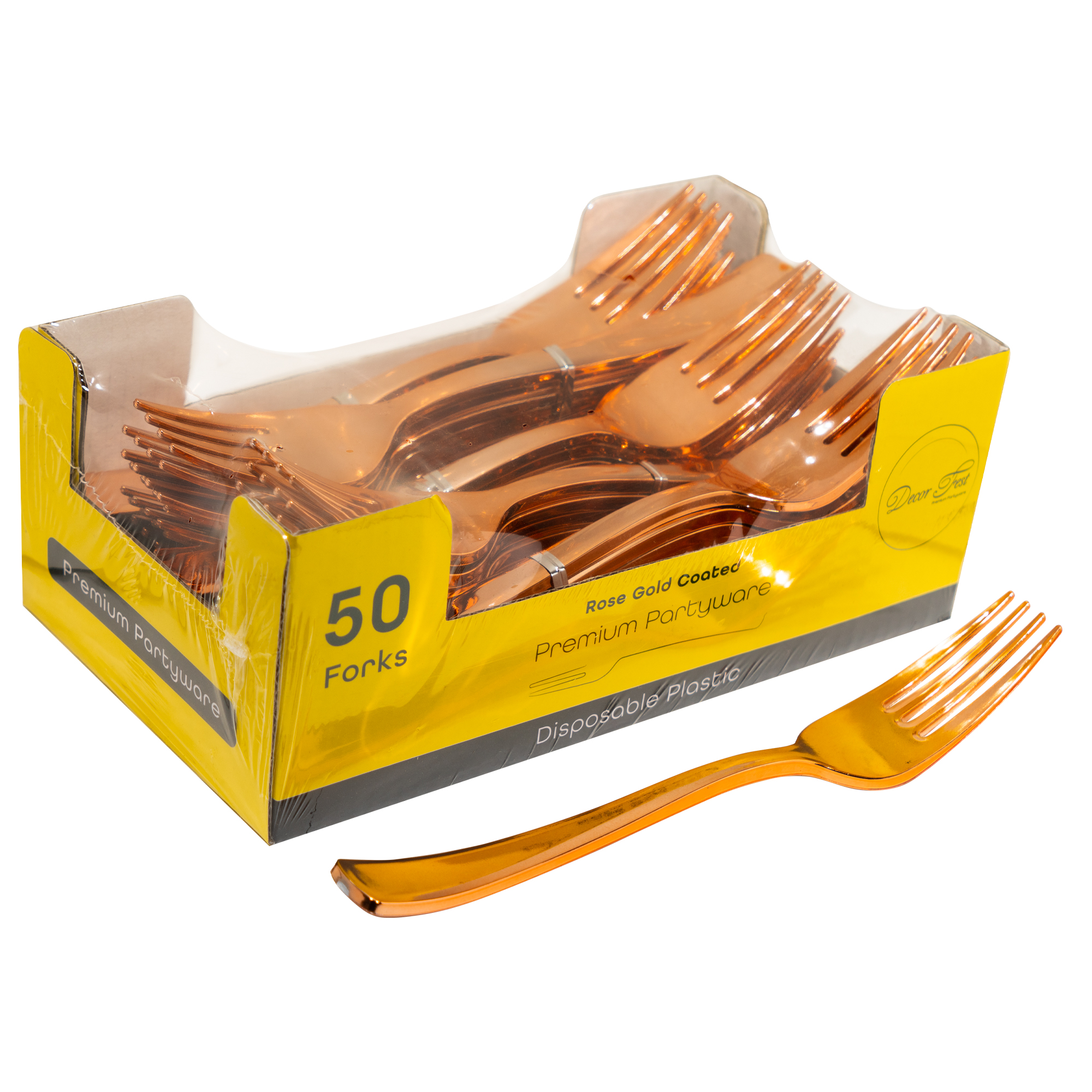 Plastic Forks Set 50pc/pack - Rose Gold