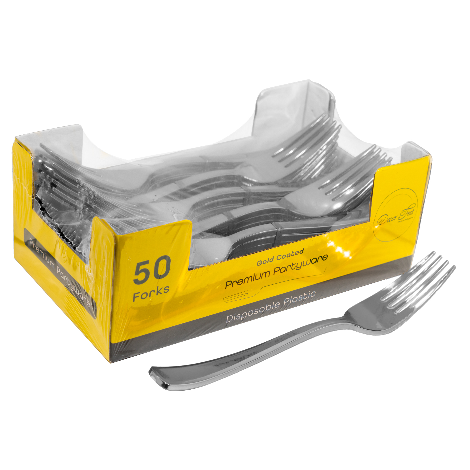 Plastic Forks Set 50pc/pack - Silver