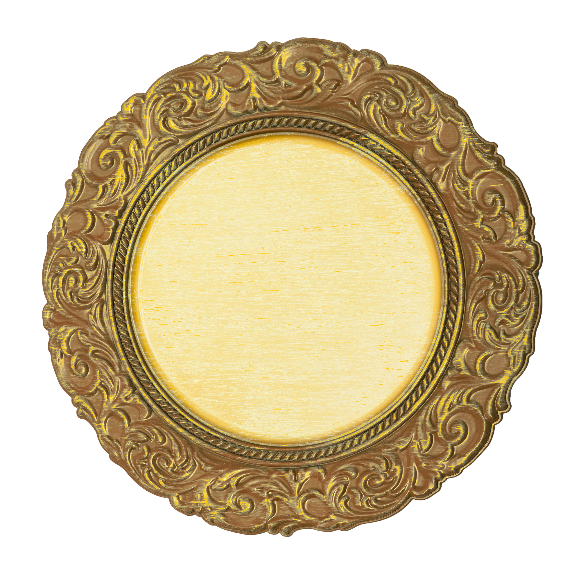 Antique Look Plastic Charger Plate 14" - Gold