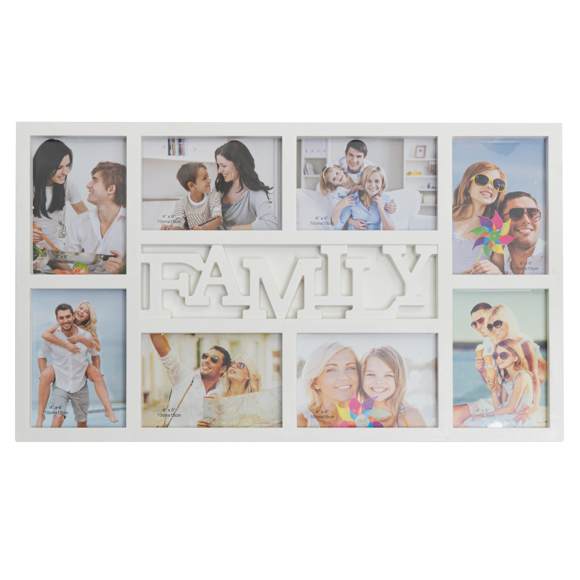 Plastic Family Picture Collage Frame - White