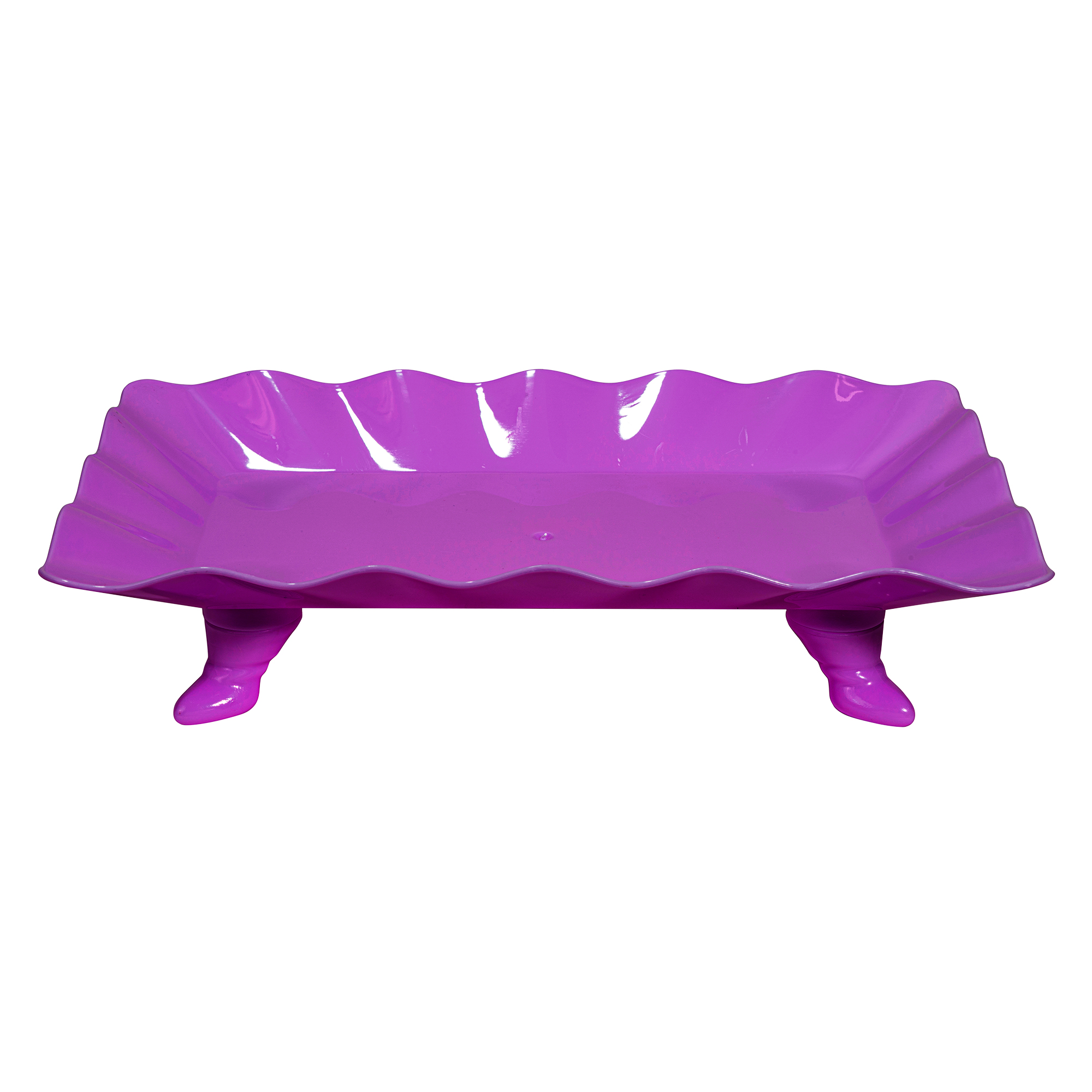 Plastic Scalloped Treat Stand - Purple