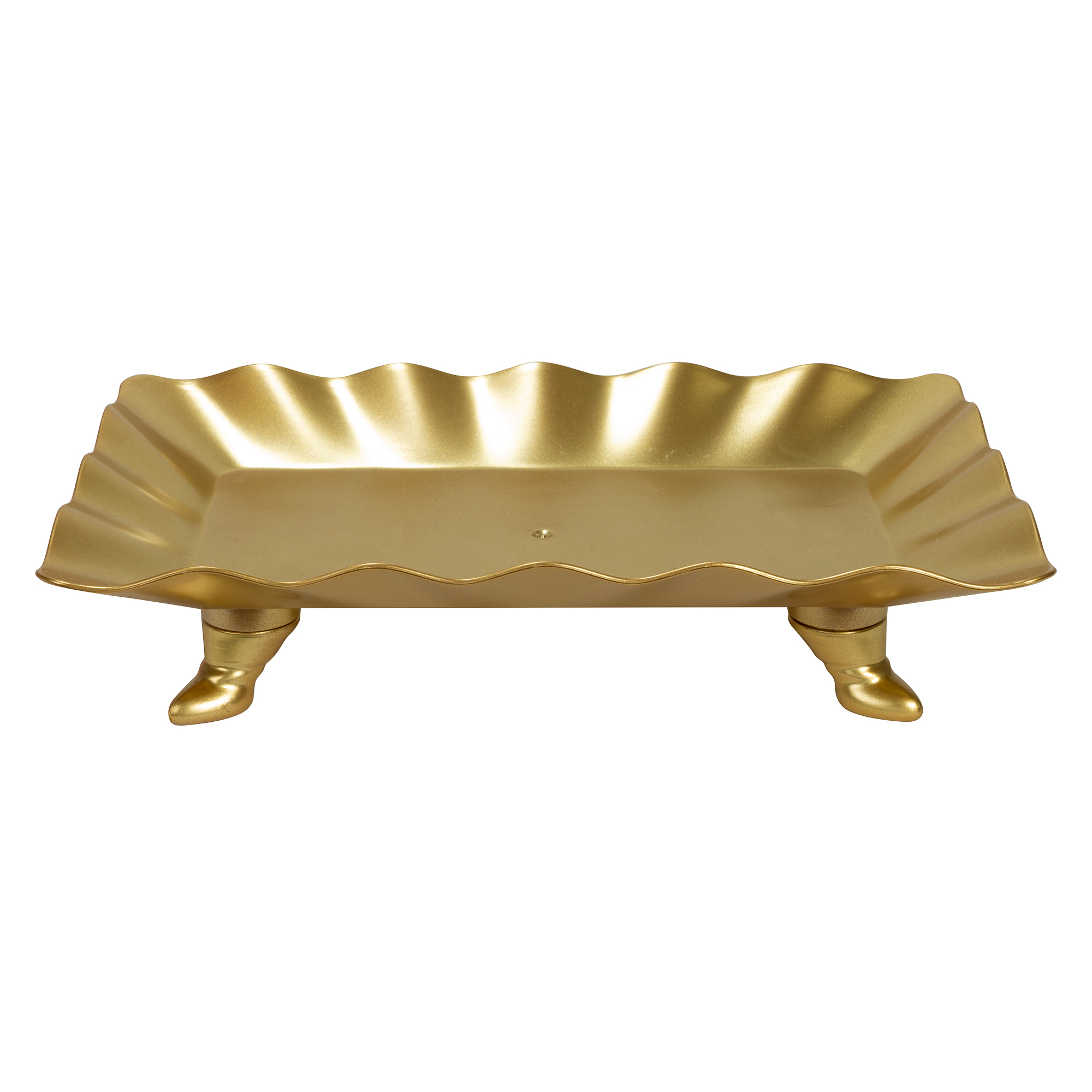 Plastic Scalloped Treat Stand - Gold