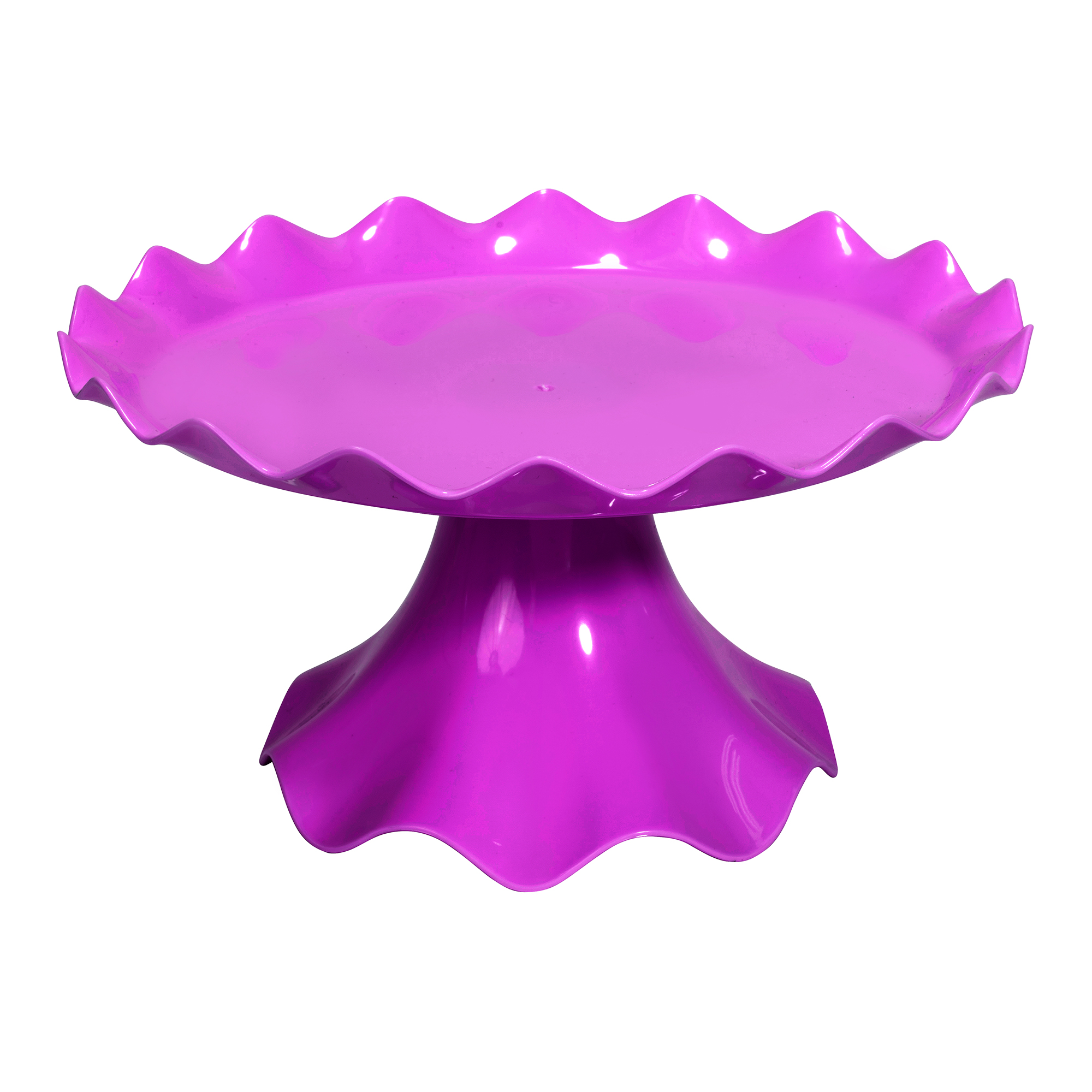 Plastic Ruffle Edge Treat Stand - Purple