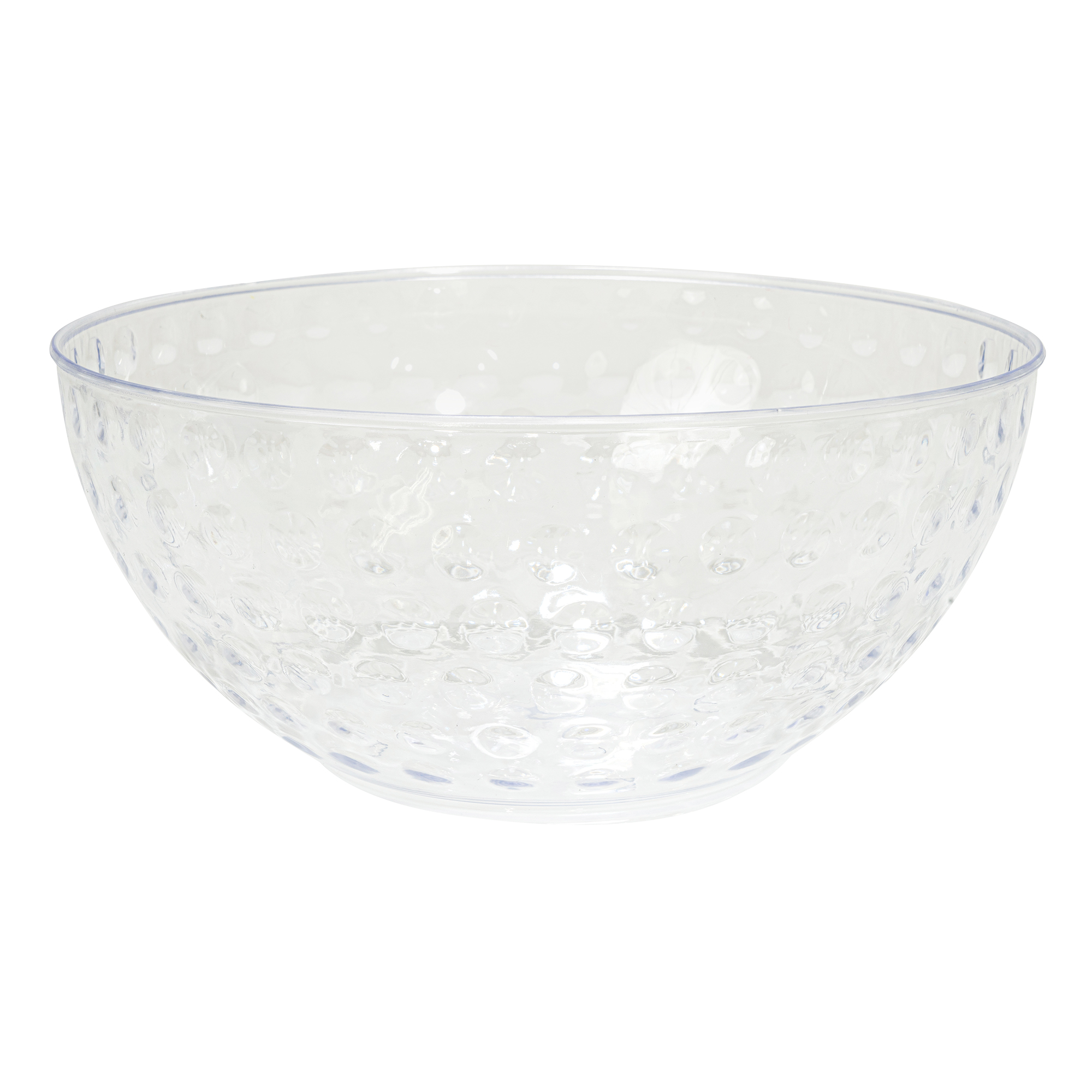 Plastic Hammered Round Bowl - Clear