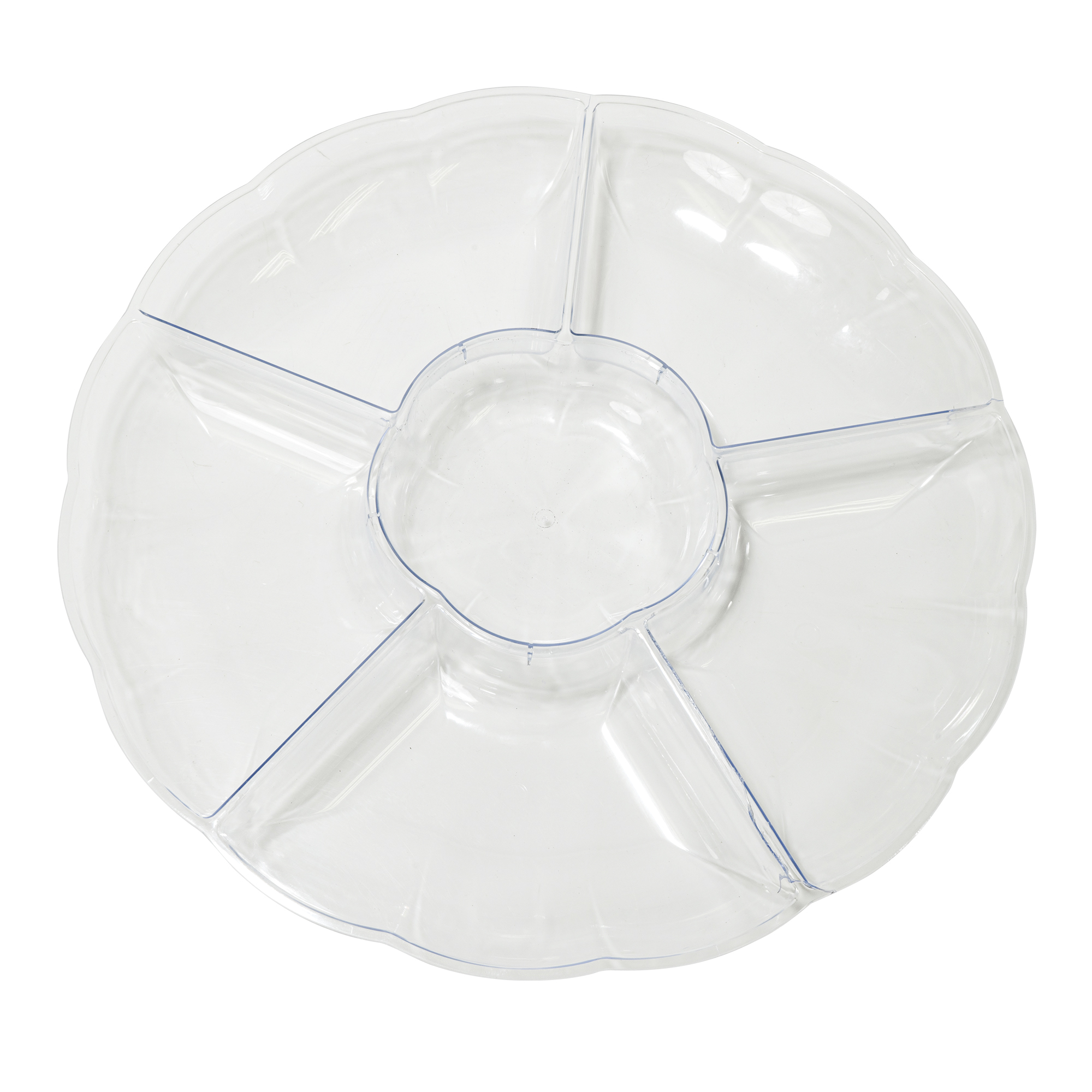 Plastic 6-Section Serving Tray - Clear