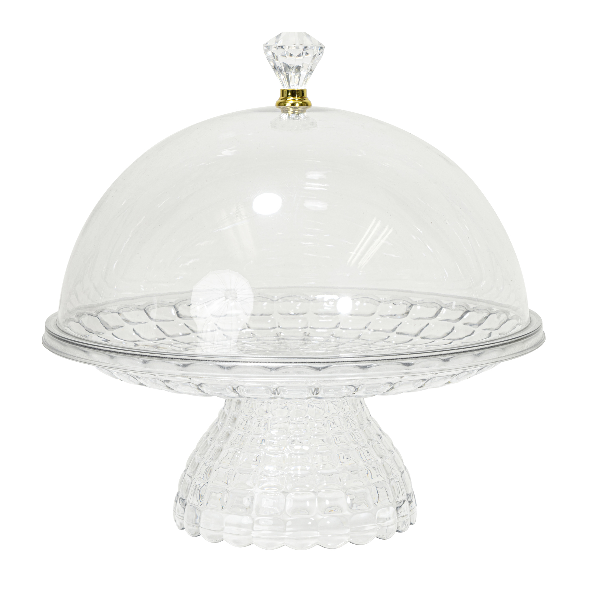 Plastic Cake Stand With Dome Lid 8" - Clear