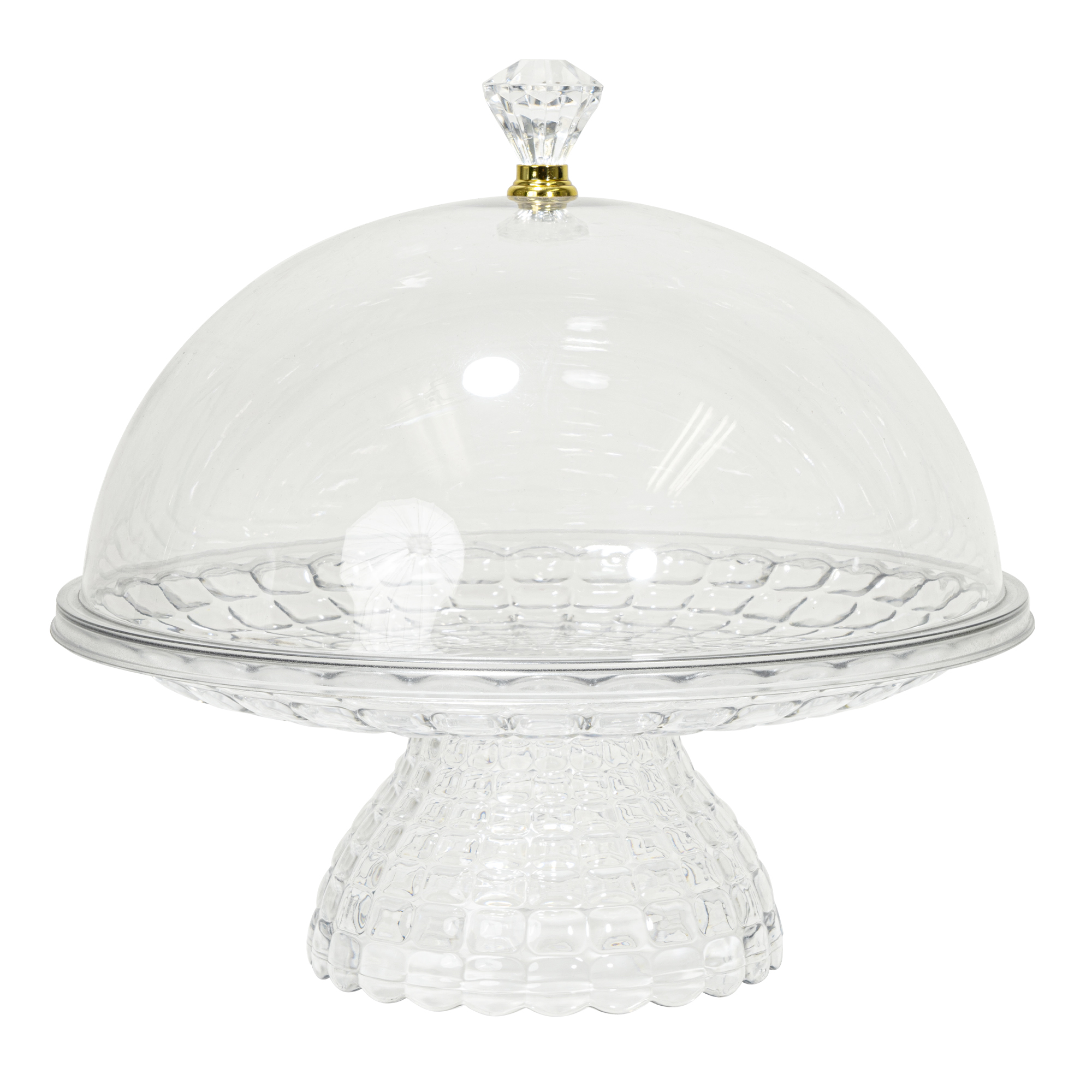 Plastic Cake Stand With Dome Lid 9½" - Clear