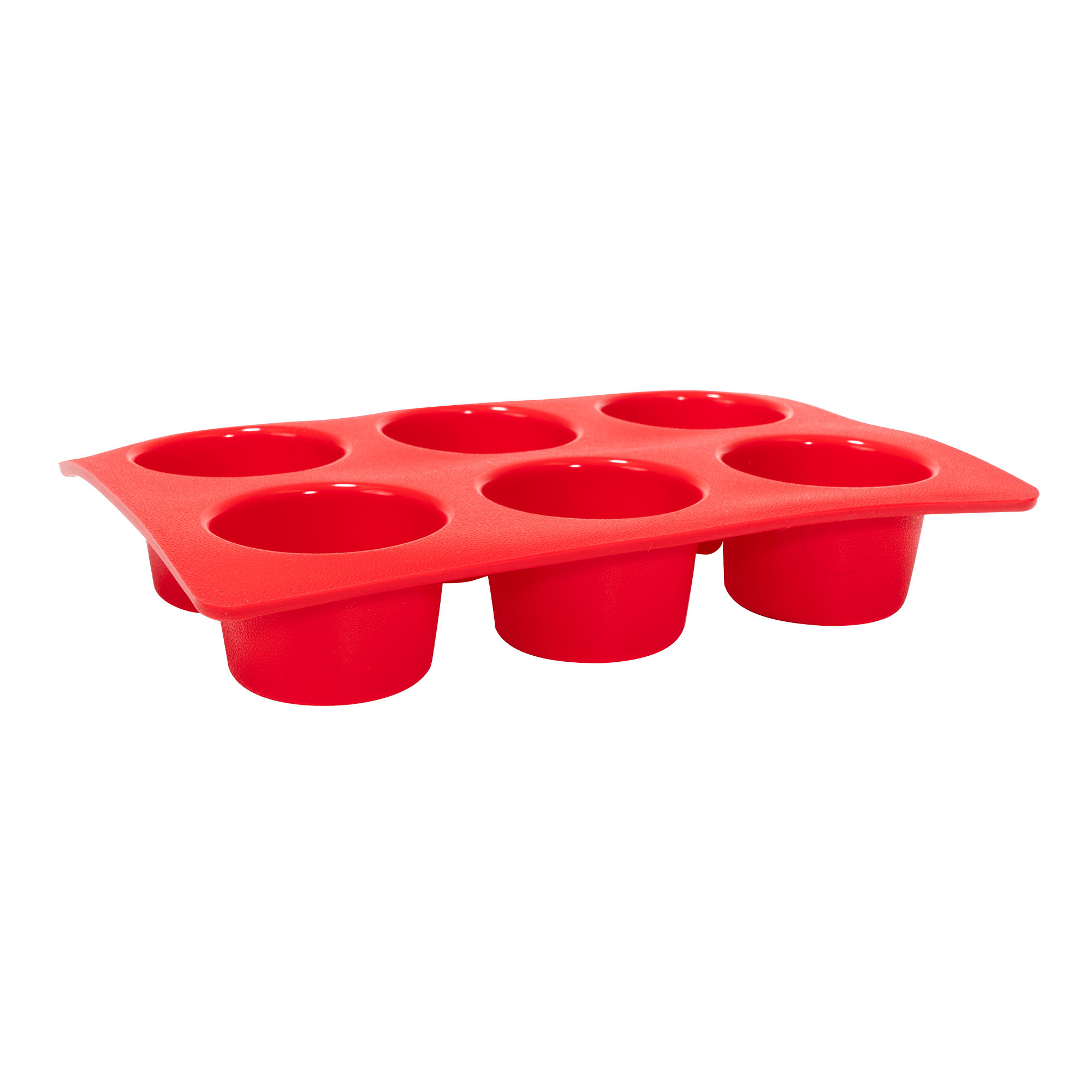 Silicone 6 Cup Jumbo Muffin Pan Mold - Red