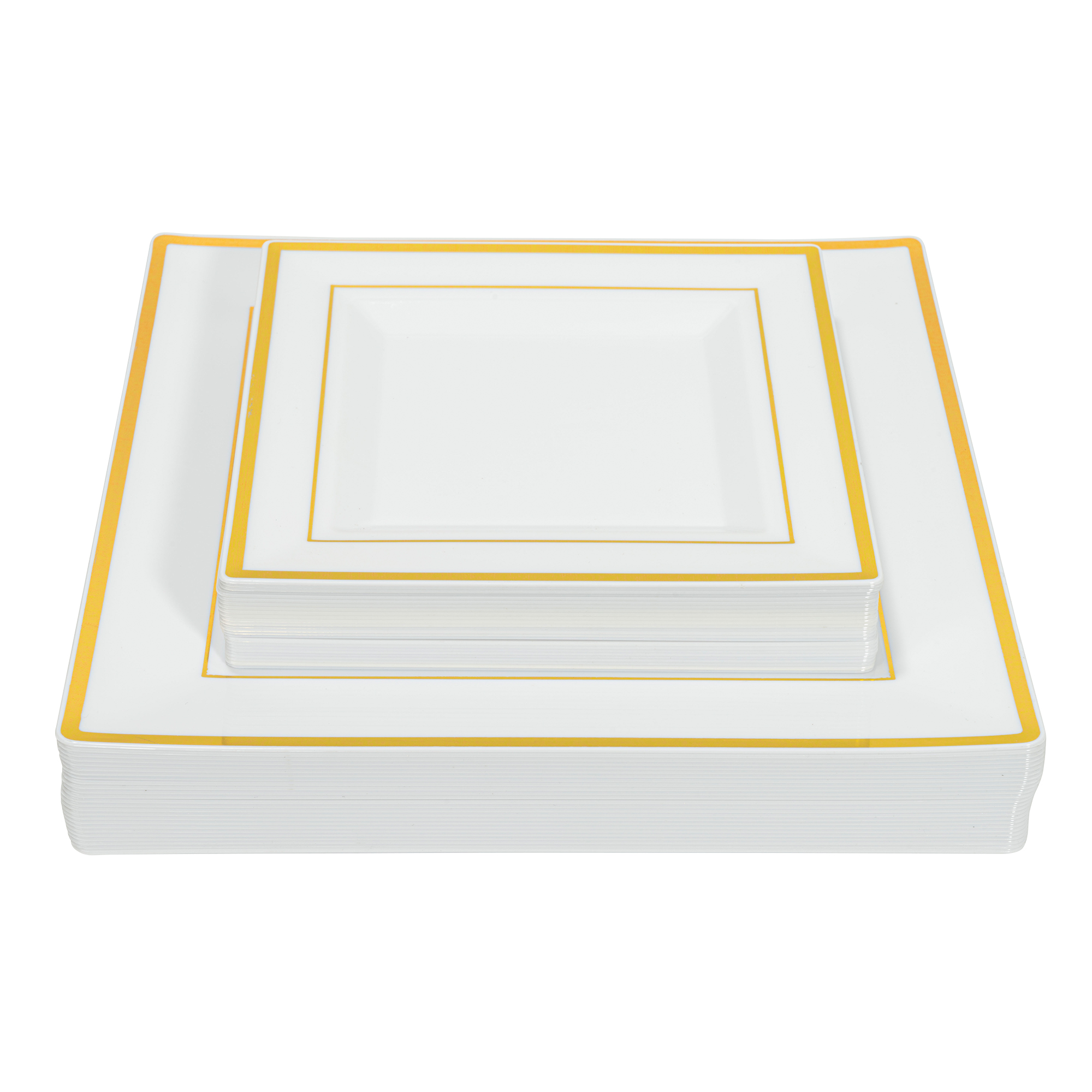 Deluxe Square Plate Set 50pc/set - Gold
