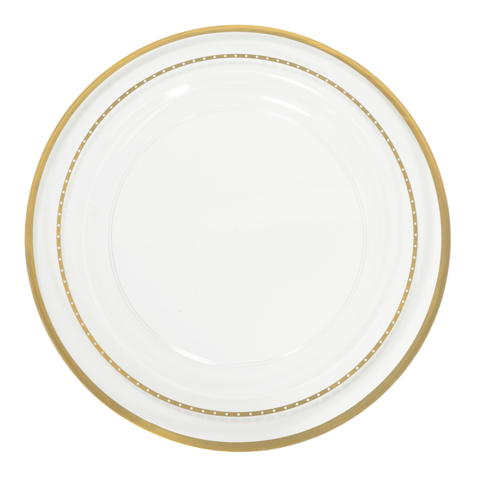 Clear Plate With Hot Stamping Ring 7½" 30pc/pack - Gold
