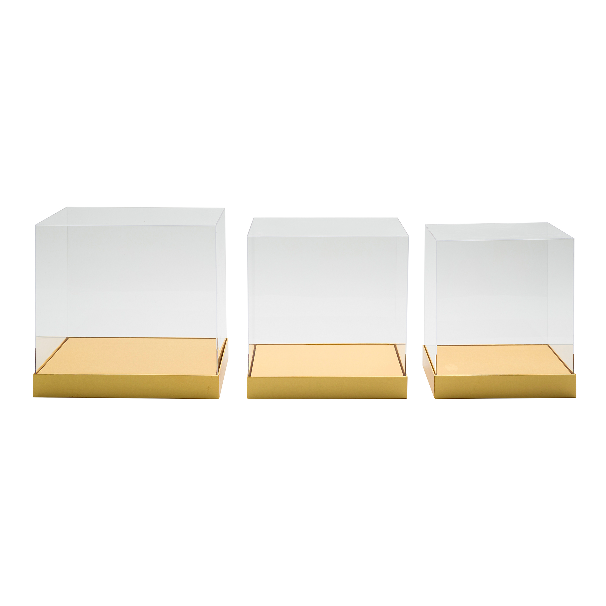 Acrylic Gift Box 3pc/set - Gold