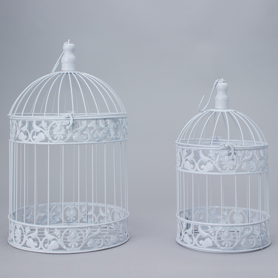 Metal Bird Cage 2pcs set - White
