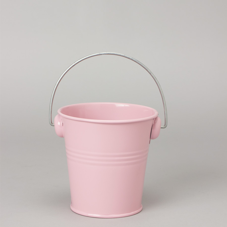 Metal Pail Bucket Pink