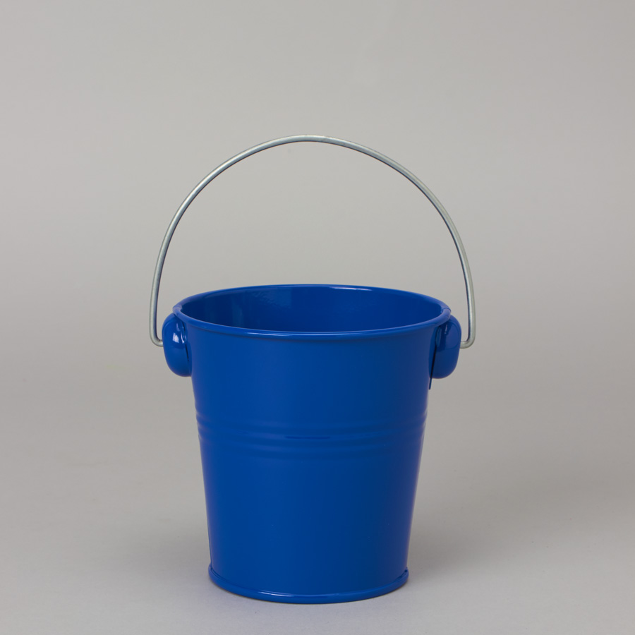 Metal Pail Bucket Royal Blue