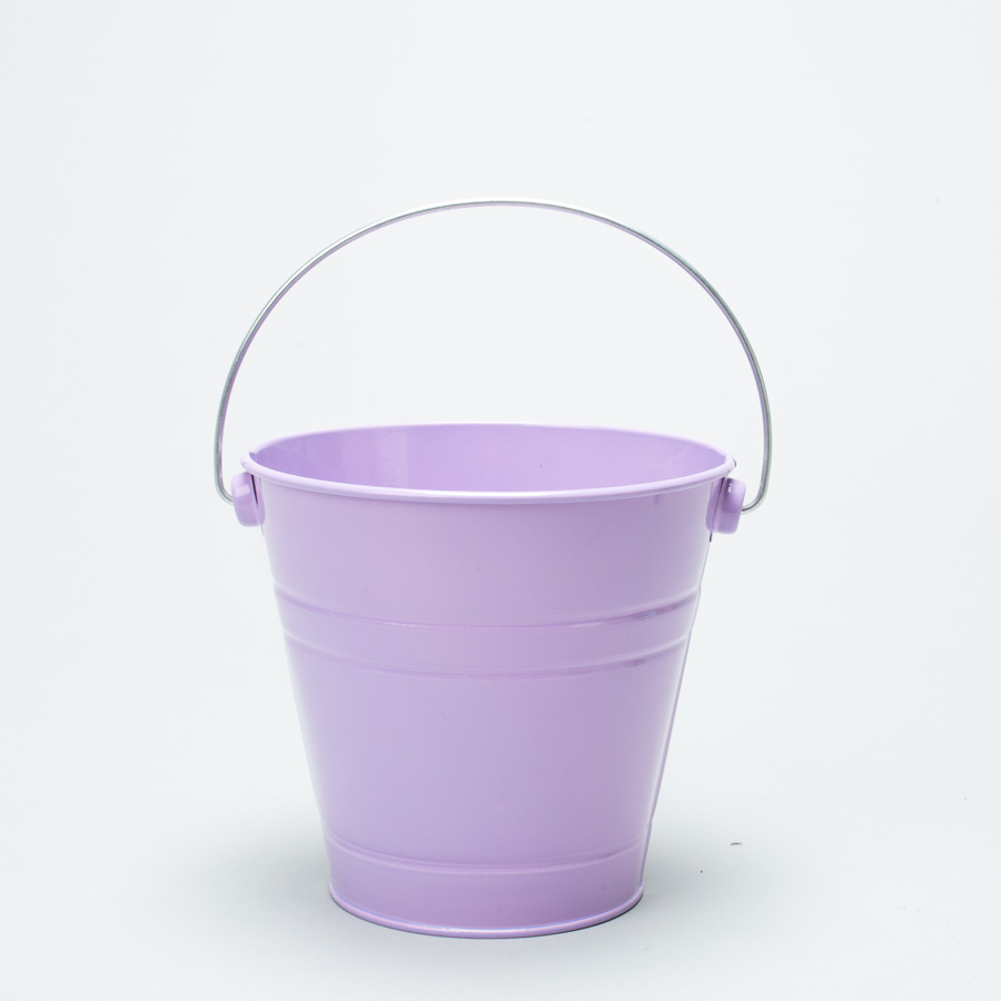 Metal Pail Bucket Lavender