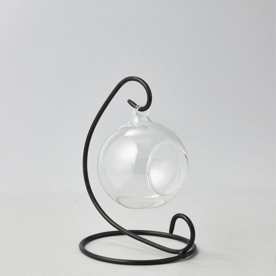 Metal Stand with Glass Globe - 6"