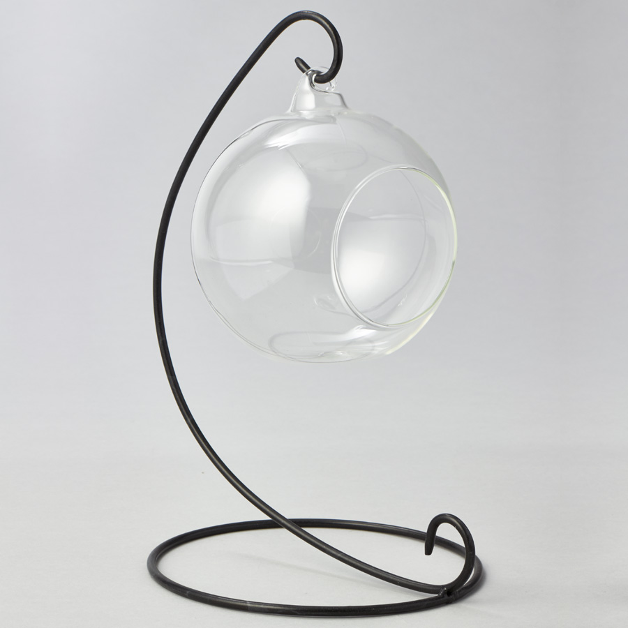 Metal Stand with Glass Globe - 10"