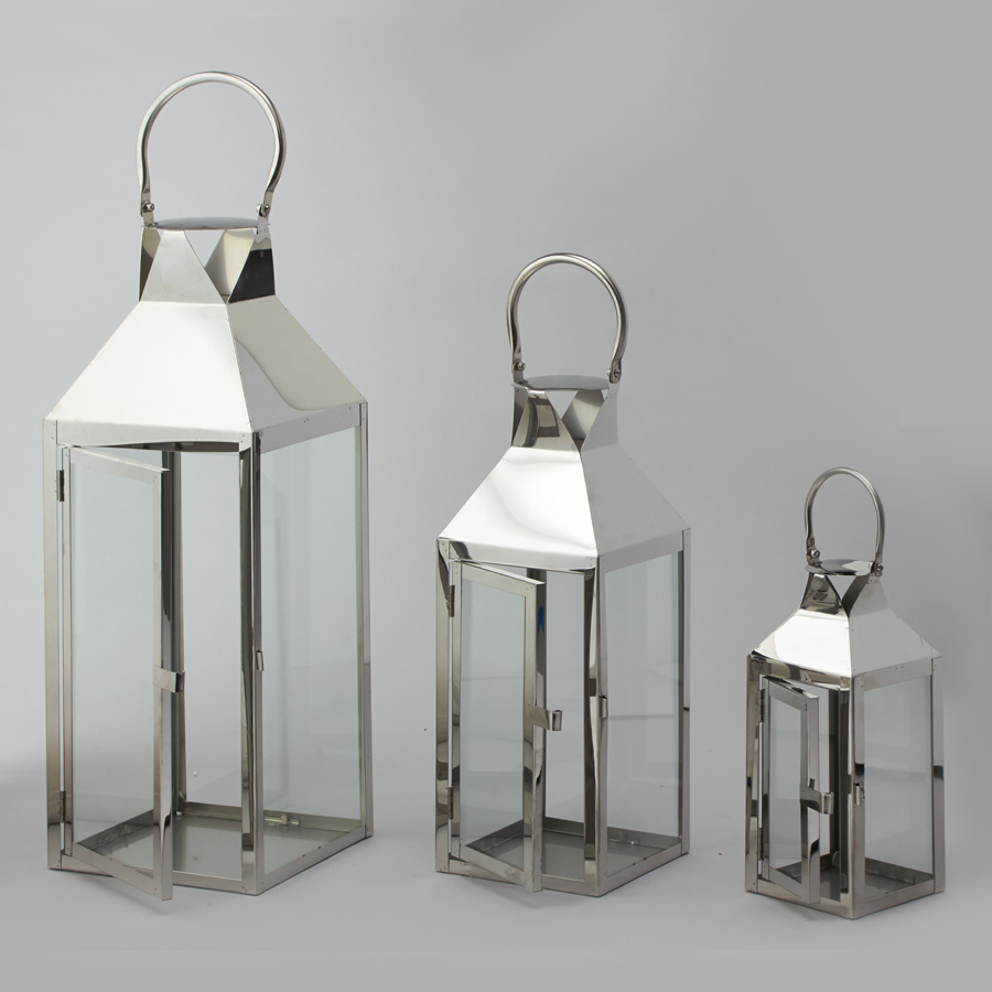 Metal Lanterns 3pc/set - Silver