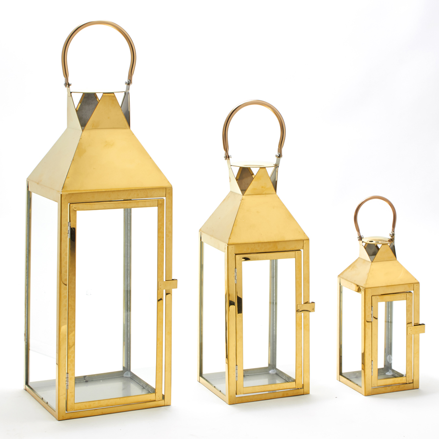 Metal Lanterns 3pc/set - Gold
