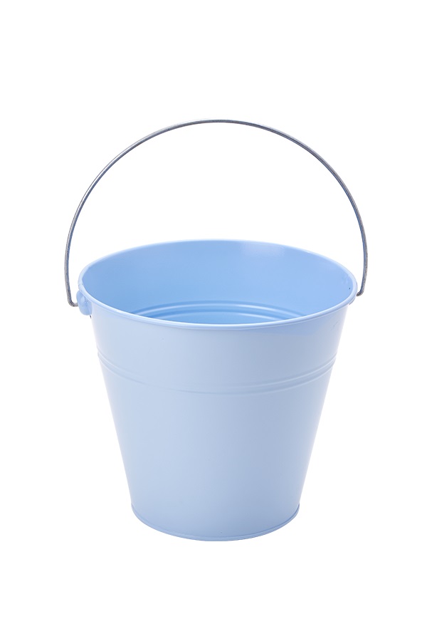 Tin Metal Pail Bucket - Blue